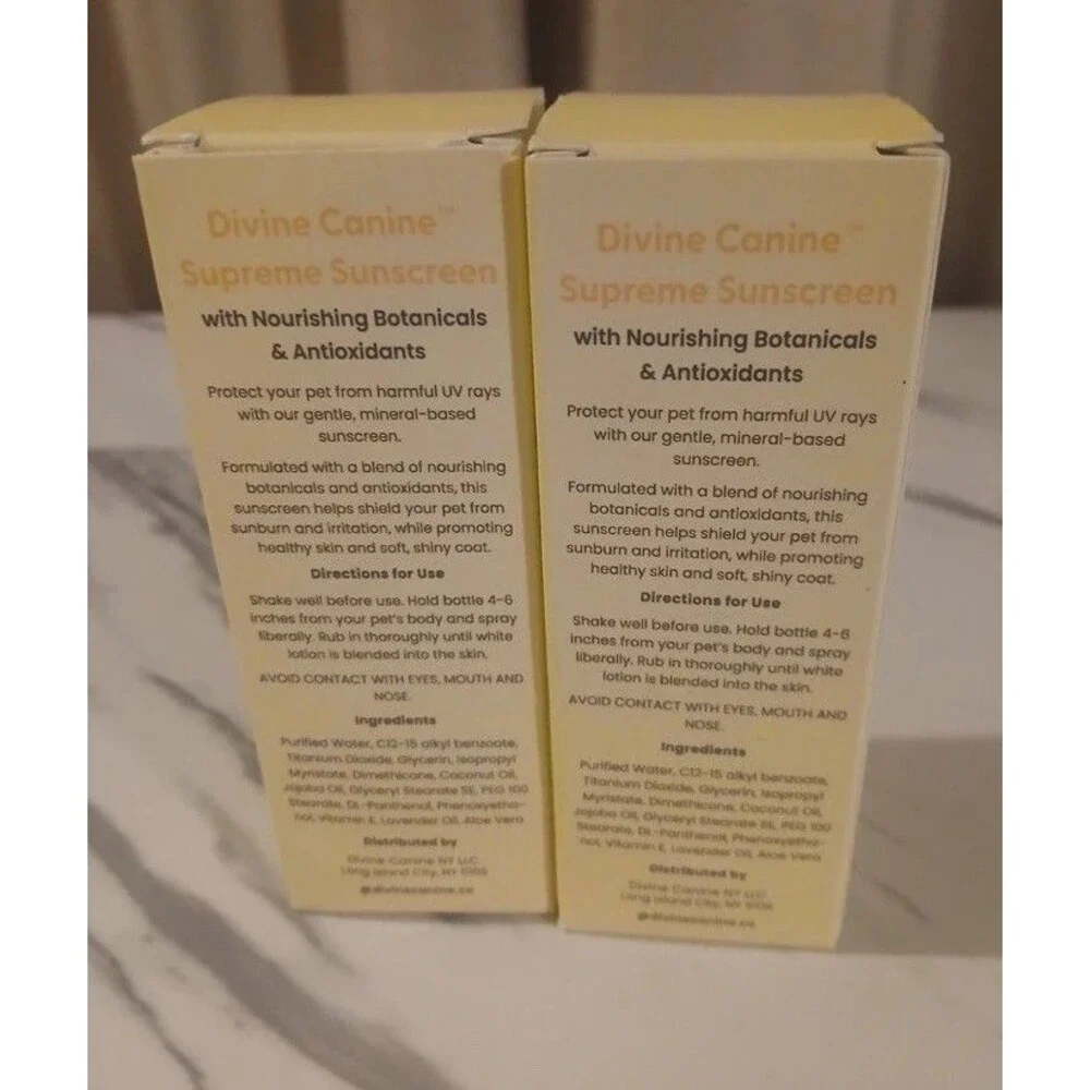Divine Canine Supreme Sunscreen Sprays SPF 30 Protection For Dogs 2 fl oz-2 pack